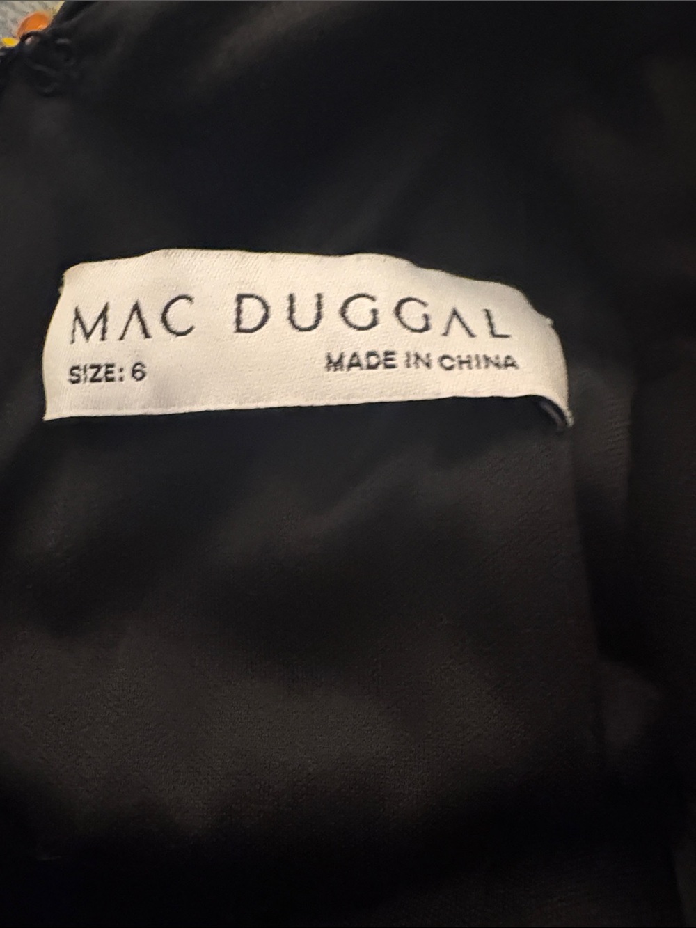 Mac Duggal Black Sequin Floral Gown with Multi-Color Accents - Picture 6 of 6